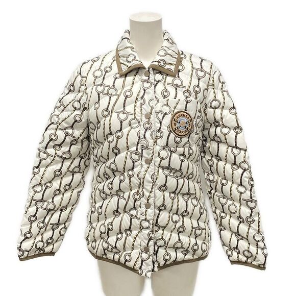 Hermes Down Jacket Size 42 L Women's Excellent Condition - 3h0171d2 White X